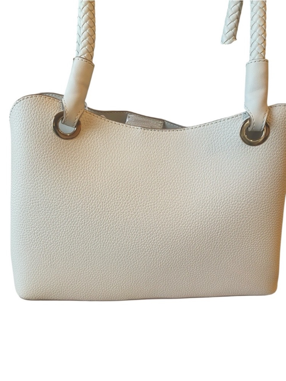 Nanette Lepore Cream Textured Tote with Scarf Accent - Picture 4 of 13